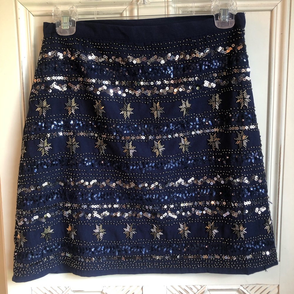 Blue and silver sparkly beaded mini skirt! Small